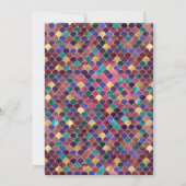 カラー数々の金ゴールドマーメイドフレはかりで測ーム誕生日 招待状 (裏面)