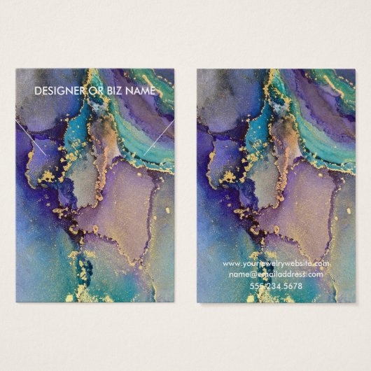 カラー数々の金ゴールド液体アートネックレスディスプレイ (正面&裏面)