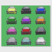 カラー数々の電気自動車SUVカーグリーン ラッピングペーパー (フラット)