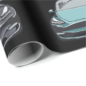 カラー数々の電気自動車SUVカーブラック ラッピングペーパー (ロールコーナー)