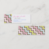 カラー斜めジグザグ山形パターン スキニー名刺 (正面/裏面)