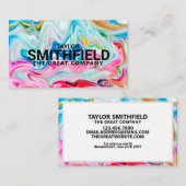 カラー旋回抽象芸術水カラーパターン 名刺 (正面/裏面)