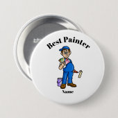 カラー最高のカー付きペイトボタン男性画家 缶バッジ (正面&裏面)