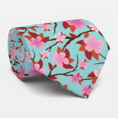 カラー桜またはさくらんぼフラワー ネクタイ (ロール)