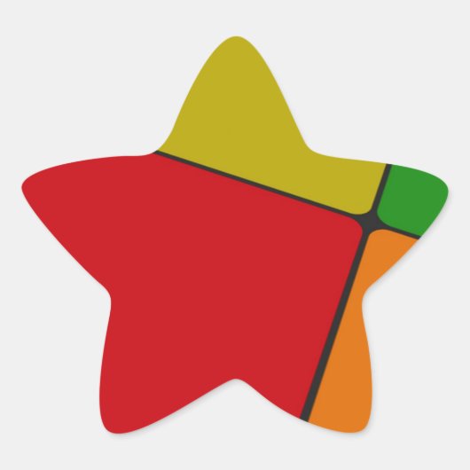 カラー正方形 星シール (正面)