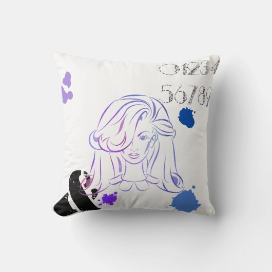 カラー水カラーTouchの(ばちゃばちゃ)跳ねる クッション (正面)