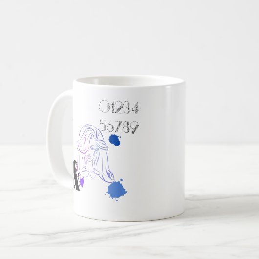 カラー水カラーTouchの(ばちゃばちゃ)跳ねる コーヒーマグカップ (正面左)