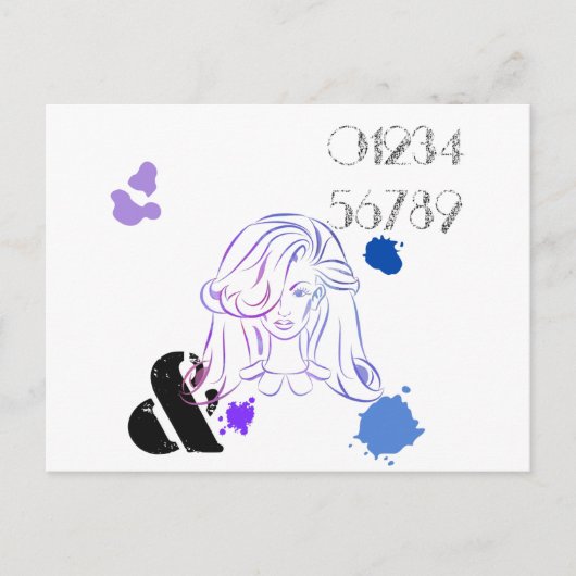 カラー水カラーTouchの(ばちゃばちゃ)跳ねる ポストカード (正面)