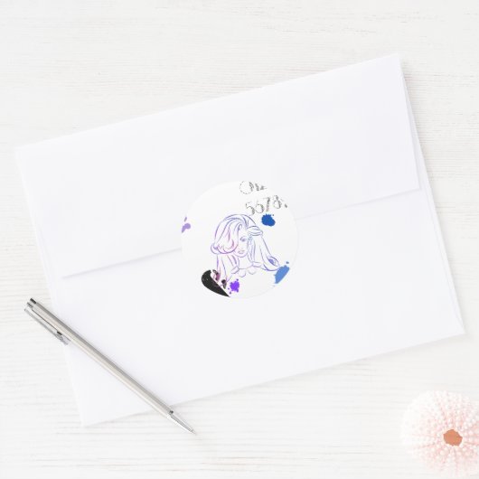 カラー水カラーTouchの(ばちゃばちゃ)跳ねる ラウンドシール (封筒)