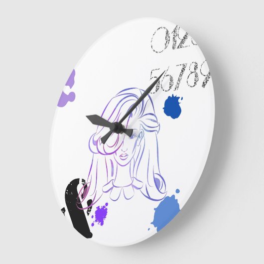 カラー水カラーTouchの(ばちゃばちゃ)跳ねる ラージ壁時計 (傾斜)