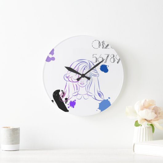 カラー水カラーTouchの(ばちゃばちゃ)跳ねる ラージ壁時計 (ホーム)