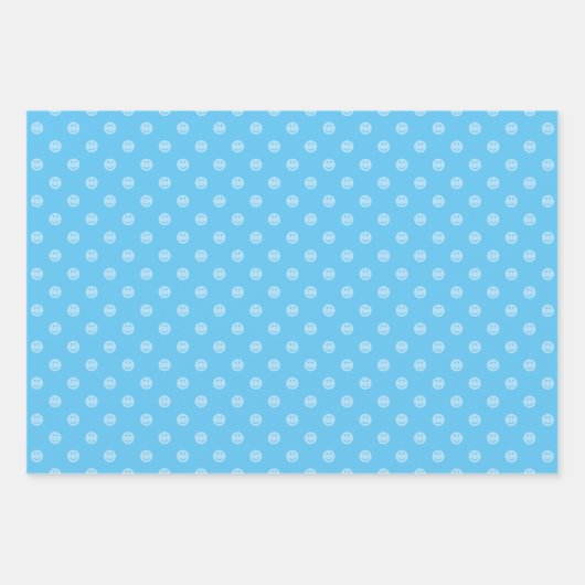 カラー水玉模様スマイル誕生日パーティー ラッピングペーパーシート (正面3)