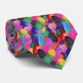 カラー水色のバブルパターン(の模様が)ある ネクタイ (ロール)