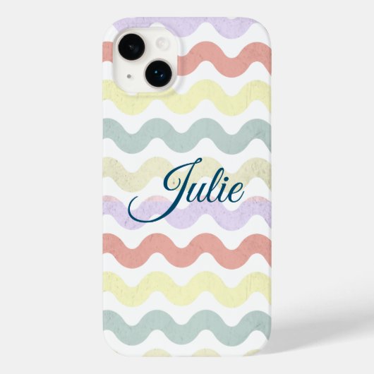 カラー波(パステル)ケースメイトiPhoneケース Case-Mate iPhoneケース (裏面)