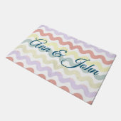 カラー波（パステル） ドアマット (アングル)