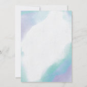 カラー洗浄 |ティール(緑がかった色)と紫の結婚式招待状 招待状 (裏面)