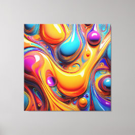 カラー流体バブル キャンバスプリント