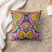 カラー渦巻き抽象芸術水彩アートピロー クッション (ブランケット)