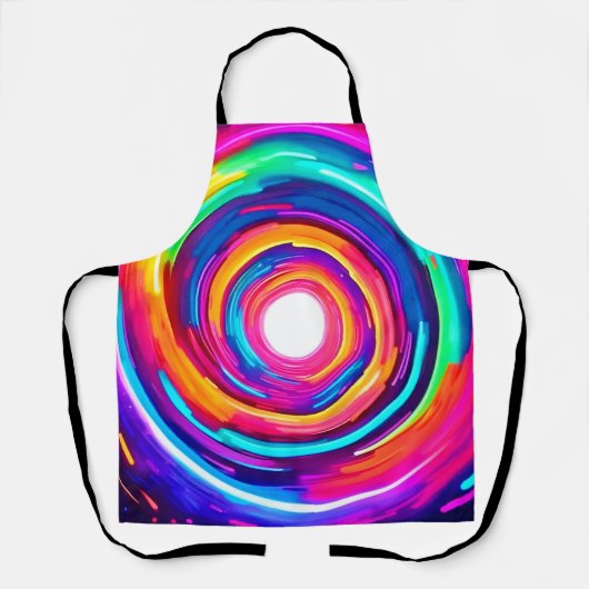 カラー渦:ダイナミックデザイン エプロン (正面)