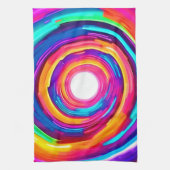 カラー渦:ダイナミックデザイン キッチンタオル (縦)