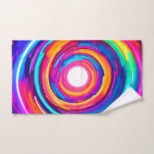 カラー渦：ダイナミックデザイン バスタオルセット (ハンドタオル)