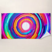 カラー渦：ダイナミックデザイン ビーチタオル (正面)