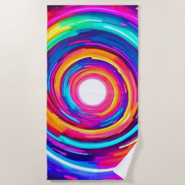 カラー渦:ダイナミックデザイン ビーチタオル