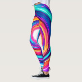 カラー渦:ダイナミックデザイン レギンス (左)
