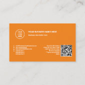 カラー無地のオレンジ色ロゴQRコードの追加 ロイヤリティカード (裏面)
