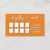カラー無地のオレンジ色ロゴQRコードの追加 ロイヤリティカード (正面)