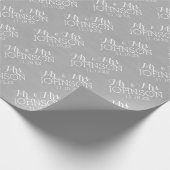 カラー無地のシルバー – ミスター・アンド・ミセス・結婚式の引き出物 ラッピングペーパー (角)