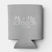 カラー無地のシルバー – ミスター・アンド・ミセス・結婚式の引き出物 缶クーラー (裏面)