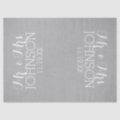 カラー無地のシルバー – ミスター・アンド・ミセス・結婚式の引き出物 薄葉紙 (正面)