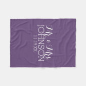 カラー無地のナス氏&ミセス・結婚式の引き出物 フリースブランケット (正面(横))