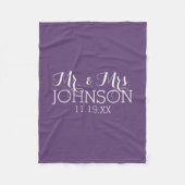 カラー無地のナス氏&ミセス・結婚式の引き出物 フリースブランケット (正面)