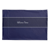 カラー無地のネイビーブルー 枕カバー (裏面)