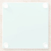 カラー無地のビーチガラス無地アクアグリーンミント ガラスコースター (裏面)