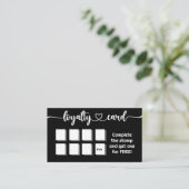 カラー無地のブラックロゴQRコードの追加 ロイヤリティカード (スタンド正面)