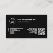 カラー無地のブラックロゴQRコードの追加 ロイヤリティカード (裏面)