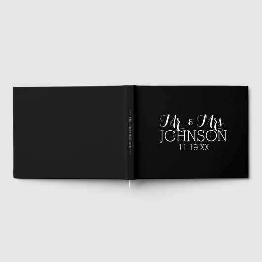 カラー無地のブラック氏とミセス・結婚式の引き出物 ゲストブック (全面)