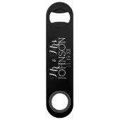 カラー無地のブラック氏とミセス・結婚式の引き出物 スピード栓抜き (裏面)