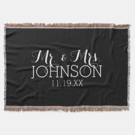 カラー無地のブラック氏とミセス・結婚式の引き出物 スローブランケット