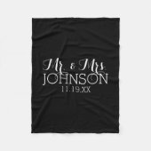 カラー無地のブラック氏とミセス・結婚式の引き出物 フリースブランケット (正面)