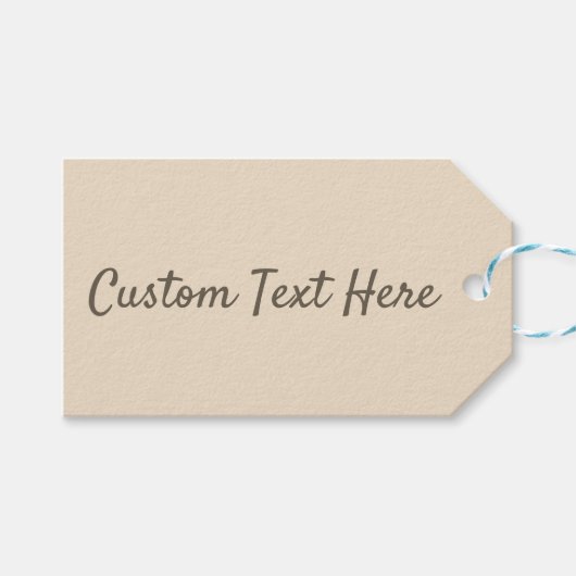 カラー無地のプレーンのシャンパンベージュ ギフトタグ (正面(横))