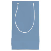 カラー無地のプレーンほこりっぽい青いパステル スモールペーパーバッグ (正面)