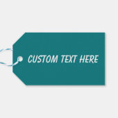 カラー無地のプレーン深いアクアティール(緑がかった色) ギフトタグ (裏面横)