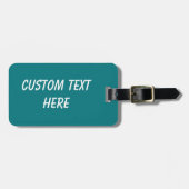 カラー無地のプレーン深いアクアティール(緑がかった色) ラゲッジタグ (正面横)