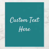 カラー無地のプレーン深いアクアティール（緑がかった色） ワインラベル (シングルラベル)