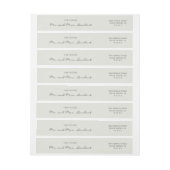 カラー無地のベージュ結婚差出人住所 ラップアラウンドラベル (シート)