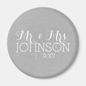 カラー無地のミセス・結婚またはアニバーサリー マグネット (正面)